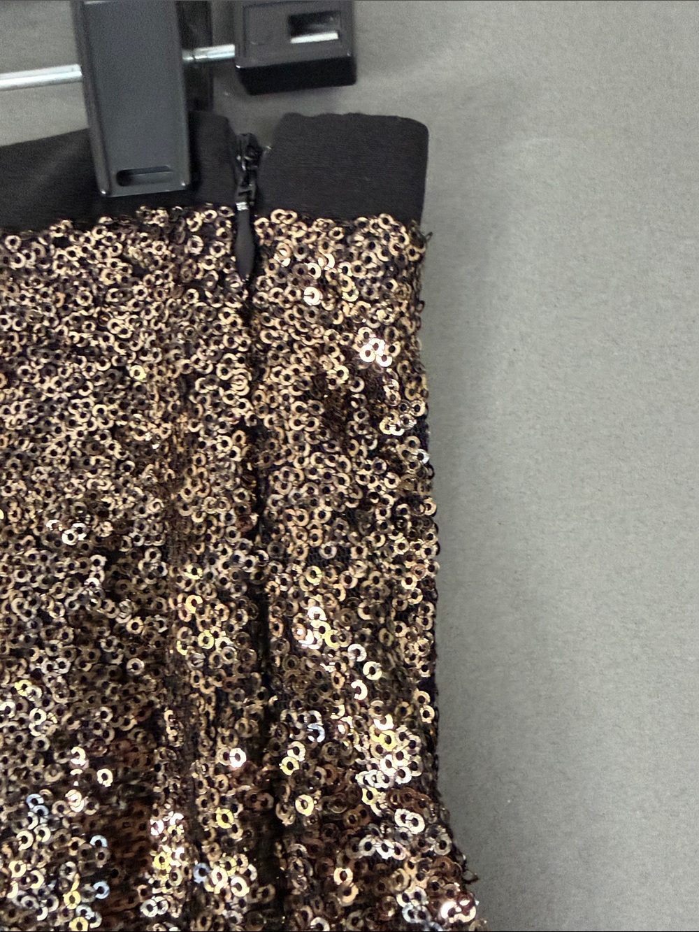 Sequin Maxi Skirt Size S excellent condition w/side slit Chocolate - Picture 7 of 7